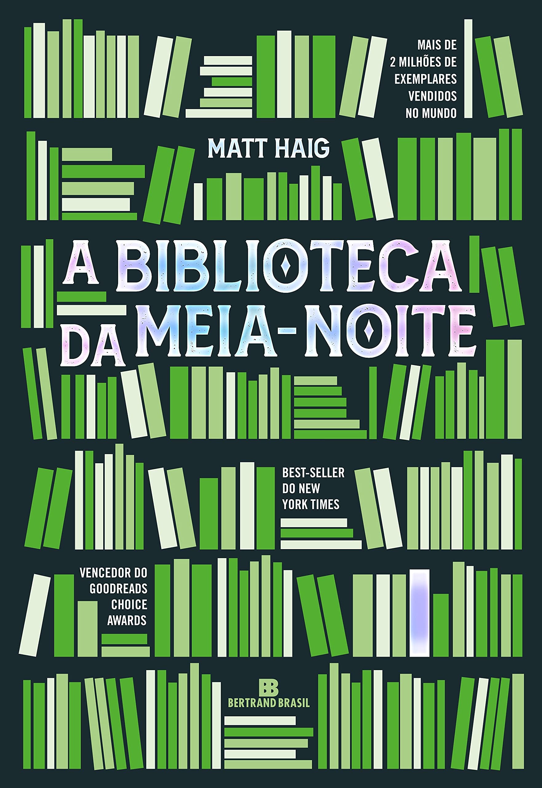 Capa do livro "A biblioteca da meia-noite" de Matt Haig.